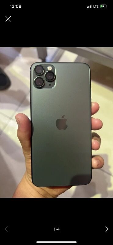 зарядка для айфона 12 оригинал: IPhone 11 Pro Max, Колдонулган, Matte Midnight Green, 74 %
