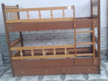 двухэтажная кровать: Oğlan və qız üçün, Çarpayı, Matrassız, Siyirməli, Taxta