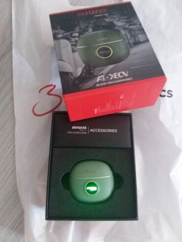 bluetooth nausnikler: Yeni Simsiz (Bluetooth) Qulaqcıqlar, Aiwa, rəng - Yaşıl