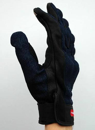 Oprema za bicikliste: Komine moto rukavice – teksas/leather hibrid - Gornji deo od tamnog — 2