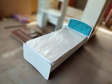 Детские односпальные кровати: Детская односпальная кровать, Новый, Для мальчика, Для девочки, С матрасом, ДСП, Бесплатная доставка — 8