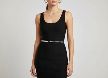 złote dodatki do czarnej sukienki: MNG Suit, Women`s dress, size M (EU 38)
