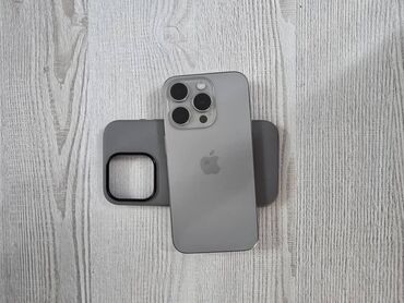 телефон айфон в рассрочку: IPhone 15 Pro, Б/у, 128 ГБ, Natural Titanium, Защитное стекло, Чехол, 89 %