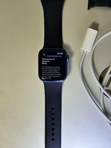 Apple Watch: Apple Watch Series 7,41мм Синий АКБ 96%,память 32гб В комплекте — 2