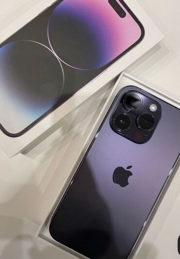 apple: IPhone 14 Pro Max, Б/у, 256 ГБ, Deep Purple, Защитное стекло, Кабель, Коробка, 87 %