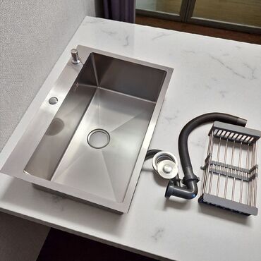 Mətbəx çanaqları: Yeni Kvadrat Mətbəx çanağı, Şkafsız, Paslanmaz polad, Pulsuz çatdırılma — 3