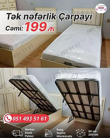 kunc dolablar: Yeni, Təknəfərlik çarpayı, Bazalı, Matras ilə, Siyirməsiz, Azərbaycan — 1