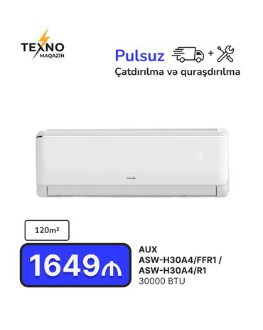 kondisioner supermax: Kondisioner AUX, 100-dən çox kv. m, Pulsuz quraşdırılma