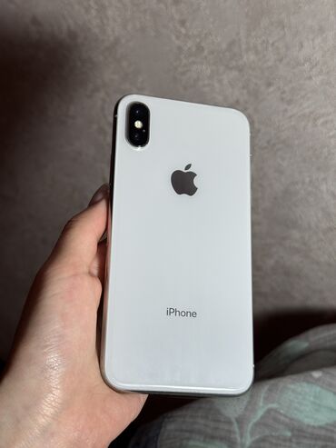 Apple iPhone: IPhone X, Б/у, 64 ГБ, Белый, 100 %