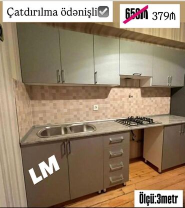 Qonaq otağı dəstləri: *Mətbəx mebellərinin sifarişlə hazırlanması✔️* Ölçü : 3metr: *379₼*