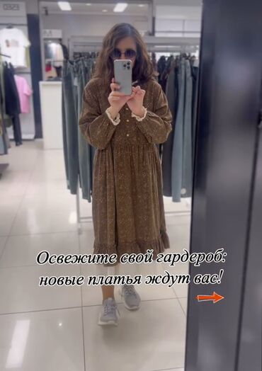 платья миди летние: Повседневное платье, Осень-весна, Длинная модель, Хлопок, Стандарт