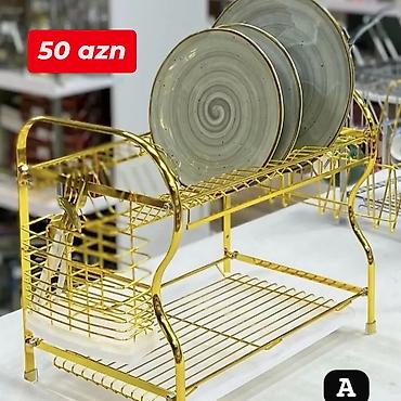 Mətbəx üçün ikiqat səviyyəli qab-qaşıq quruducu rəflər Model və