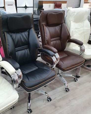 Ofis və oyun kresloları: Yeni, Təkərli, Qolları tənzimlənir, Dəri — 7