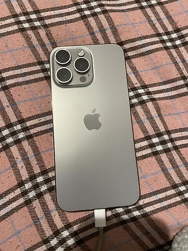 телефон айфрн: IPhone 15 Pro Max, Б/у, 256 ГБ, Natural Titanium, Кабель, 29 % — 1