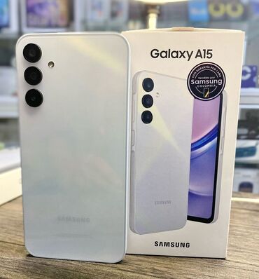 qulaqciq qiymeti: Samsung Galaxy A15, 128 GB, rəng - Qara, Zəmanət, Sensor, Barmaq izi