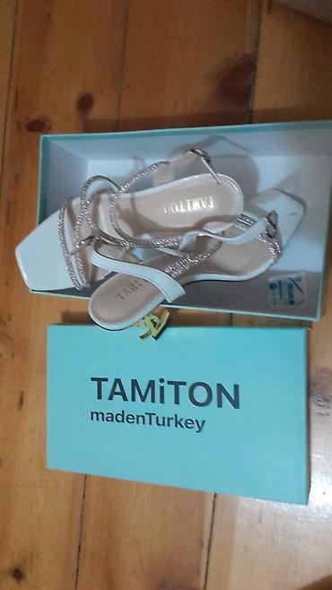 Basanoşka və səndəllər: YSL, Ölçü: 36, rəng - Ağ, Yeni — 4