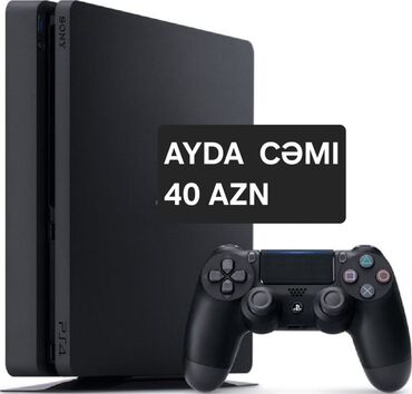 irşad ps4: Sony PlayStation 4 (PS4) Slim oyun konsolu + 2 ədəd DualShock 4 simsiz