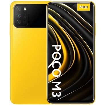 крутые номера телефонов: Poco M3, Б/у, 128 ГБ, цвет - Желтый, 2 SIM