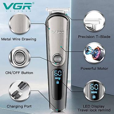 kabel şunur: VGR V 105 - 5in1 trimmer dəsti / Shaver / 600mah / İPX6 / LED Displey — 2