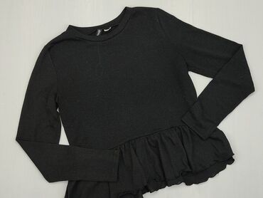 Bluza, M (EU 38), wzór - Jednolity kolor, kolor - Czarny, H&M