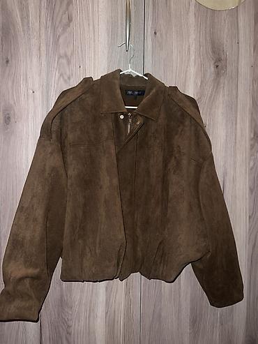 ветровка двусторонняя: Куртка Zara из искусственной замши - Бренд: ZARA (ярлык на внутренней — 1