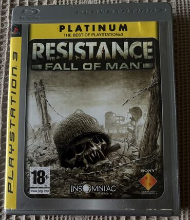 Oyun diskləri və kartricləri: Resistance Fall of Man (PS3) oyunudur hec istifade olunmayib Muharibe