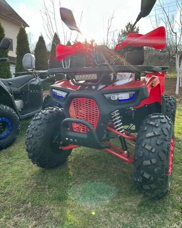 Ostali motocikli i skuteri: Crveni kvad sa LED svetlima, retrovizorima i zaštitnim elementima za