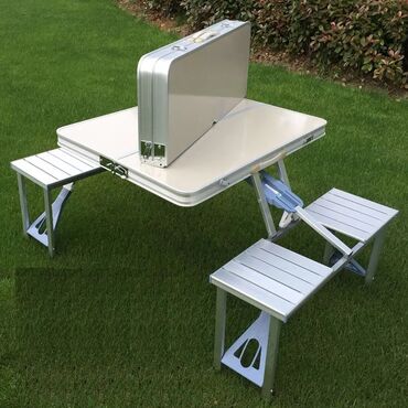 maşın üçün çadır: Piknik masası oturacaqlari parçali piknik stolu ve stullari 4 eded