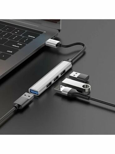 матрицы для ноутбуков: HUB адаптер Hoco HB26 USB 4 in 1, USB to USB3.0 + USB2. металлический