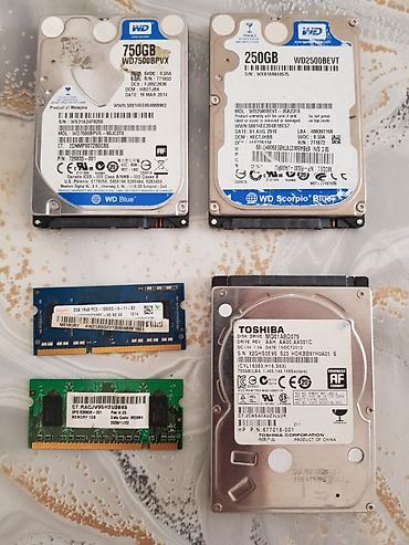2 5 sata hdd: HDD ve RAM WD 750GB WD 250GB TOSHIBA 750HB (hddler nasazdir 1 ededi — 1