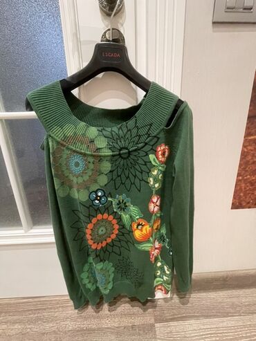 женские футболки с воротником: Desigual qadın trikotaj tunik - Rəng: tünd yaşıl - Dizayn: Desigual-a
