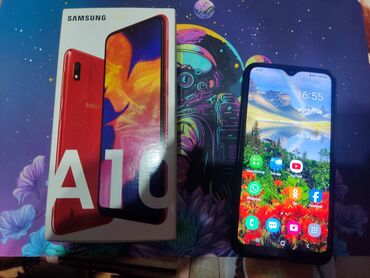 Samsung: Samsung Galaxy A10, Б/у, 32 ГБ, цвет - Красный, 2 SIM