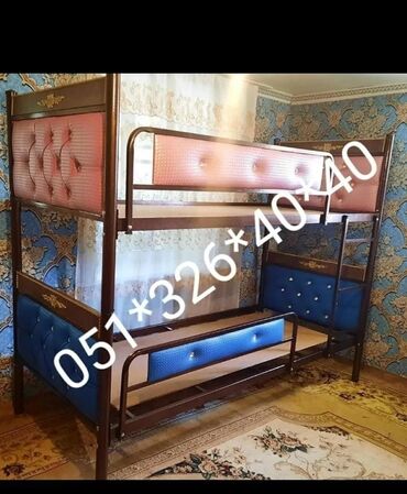 İkimərtəbəli uşaq çarpayıları: Oğlan və qız üçün, Yeni, Çarpayı, Matras ilə, Siyirməsiz, Taxta — 10