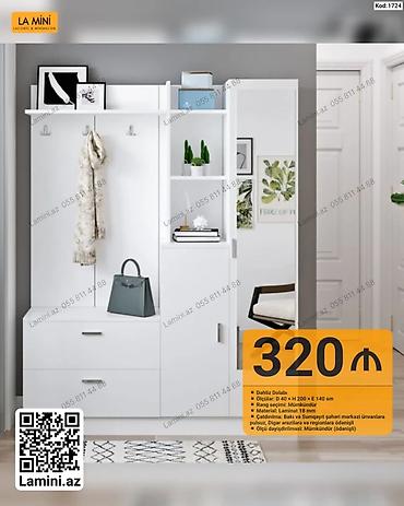 Dolablar: Məhsul: Dəhliz Dolabı (Kod: 1724) - Ölçülər: D 40 x H 200 x E 140 sm — 1