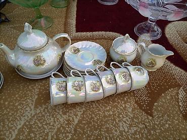qardaslar cay fabriki: Çay dəsti, rəng - Ağ, Farfor — 1