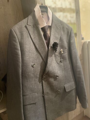 пошив мужской одежды: Костюм 5XL (EU 50), 6XL (EU 52), 7XL (EU 54), цвет - Серый