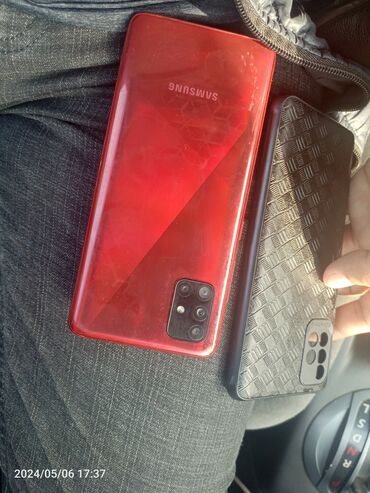 самсунго: Samsung A51, Б/у, 64 ГБ, цвет - Красный, 2 SIM