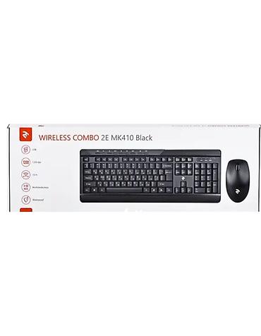 ikinci el printer: 2E MK410 Black simsiz klaviatura + siçan dəsti - Tam ölçülü — 1