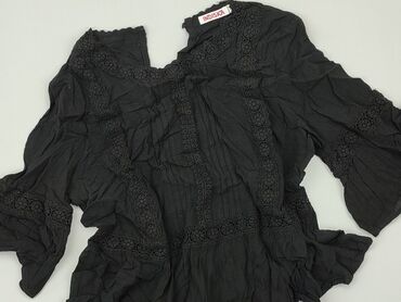 czarne bluzki ażurowe: Blouse, 2XL (EU 44), condition - Good