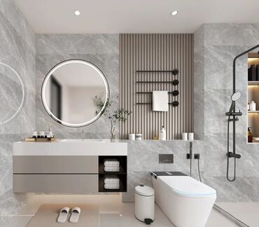 Vinil divar kağızı, oboy: Hamam ucun yapisqanlar kafelin emusiyanin uzlukun ustunden vura — 3