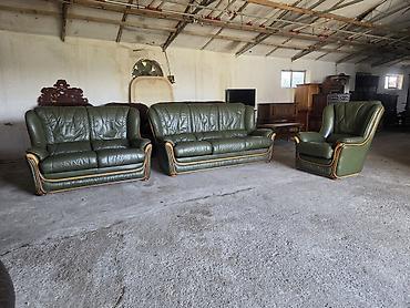 Stilske garniture: Komplet kožne garniture za dnevnu sobu – 1 - Sastav: trosed, dvosed i — 9