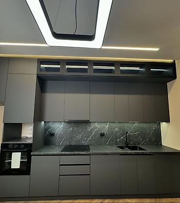 Кухонные гарнитуры: Кухонный гарнитур, цвет - Серый, МДФ — 21