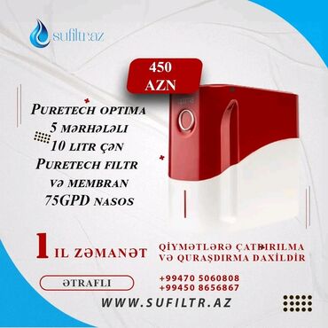 su pompasi qiymeti: Puretech firmasinin Optima modeli su filtrleri Turkiye istehsali 5