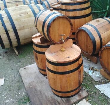 Bağ və bostan üçün digər məhsullar: Turşu tutma üçün qapaqlı xalis palıd çəlləklər. sifarişlə — 12