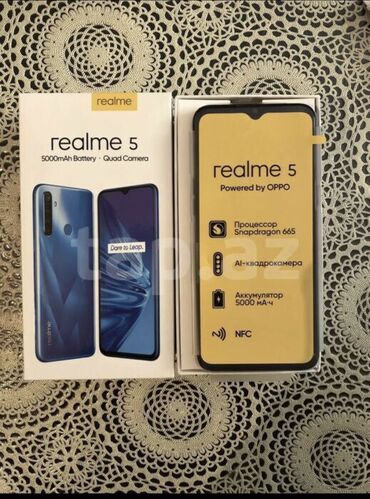 telefon təzə: Realme 5, 64 GB, Sensor, Barmaq izi, İki sim kartlı