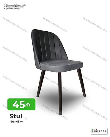 Stul – 40×45 sm - Zərif, dik tikişli bel dayağı ilə rahat oturuş -