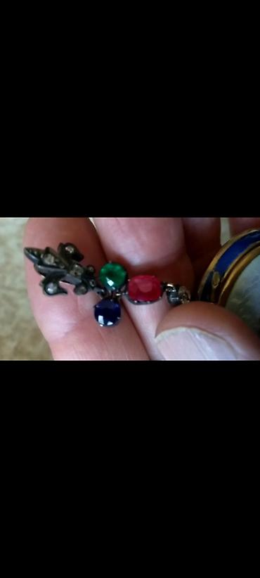 Kulonlar: Miniatür emalli medalyon – pişik təsvirli - Növbəli mavi kobalt — 6