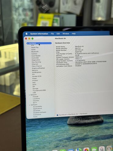 Ноутбуки: Ноутбук, Apple, 16 ГБ ОЗУ, Apple M2, 13.5 ", Б/у, Для работы, учебы, память SSD — 7