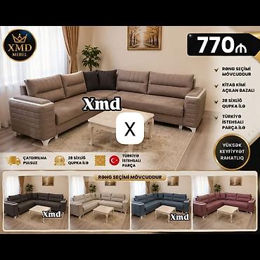 XMD Mebel künc divan dəsti - Kitab kimi açılan mexanizmli, bazalı - at lalafo.az — 1 XMD Mebel künc divan dəsti - Kitab kimi açılan mexanizmli, bazalı - — 1