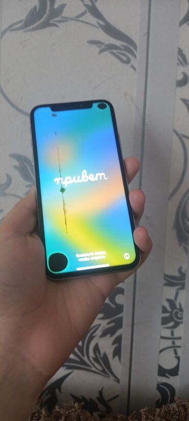 телефоны бу ош: IPhone X, Б/у, 64 ГБ, Alpine Green, Чехол, 80 %